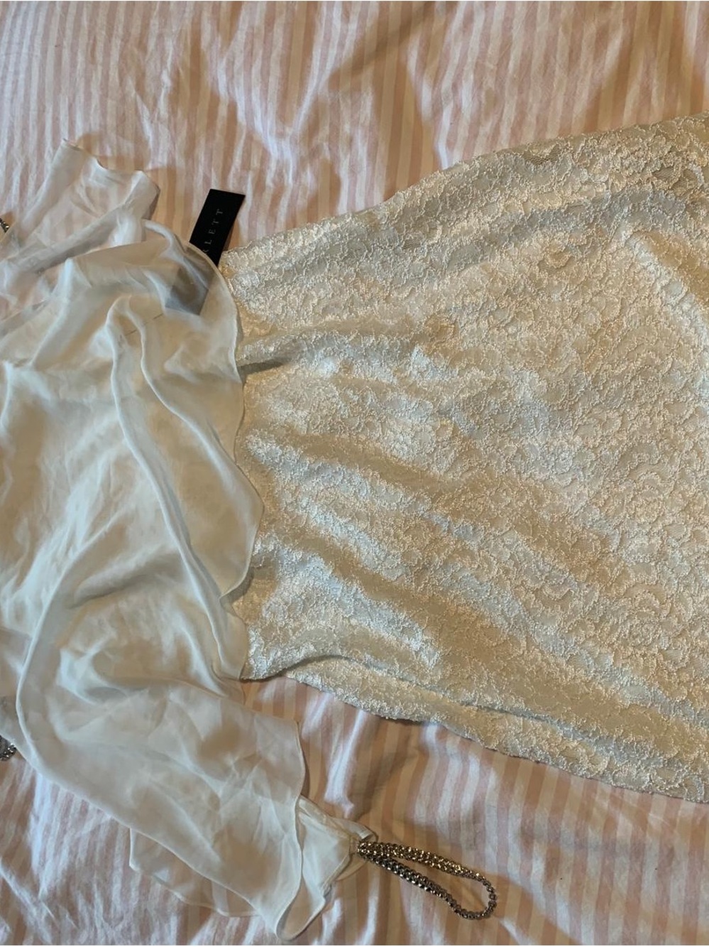 Scarlett Ivory Lace and Sheer Slip Dress